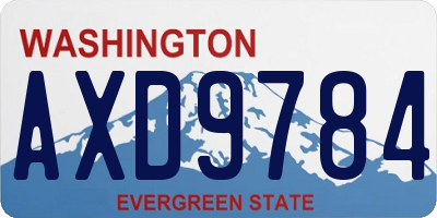 WA license plate AXD9784