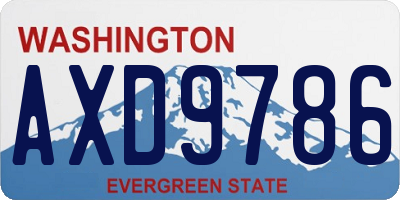 WA license plate AXD9786