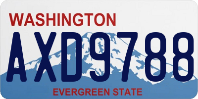 WA license plate AXD9788