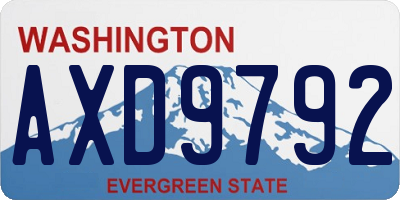 WA license plate AXD9792