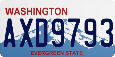 WA license plate AXD9793