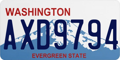 WA license plate AXD9794