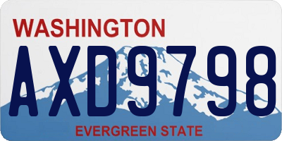 WA license plate AXD9798