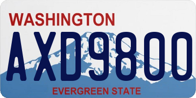 WA license plate AXD9800