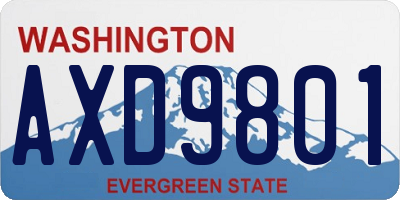 WA license plate AXD9801