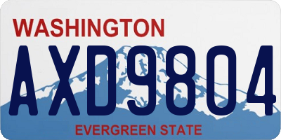 WA license plate AXD9804