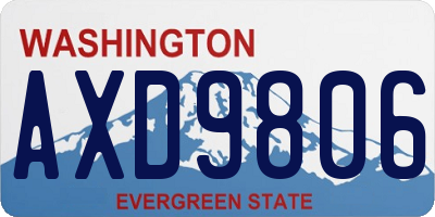 WA license plate AXD9806
