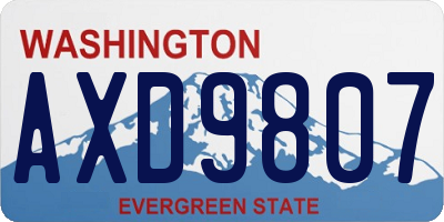 WA license plate AXD9807