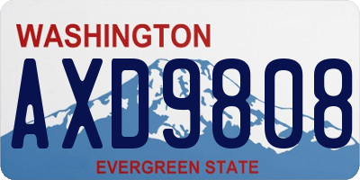 WA license plate AXD9808