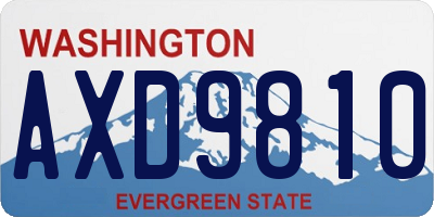 WA license plate AXD9810