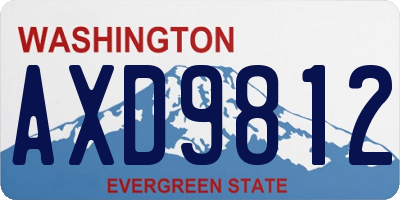 WA license plate AXD9812