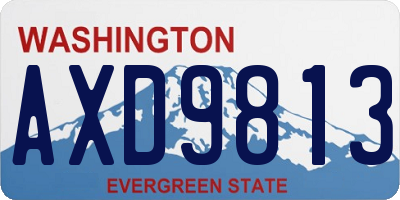 WA license plate AXD9813