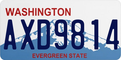 WA license plate AXD9814