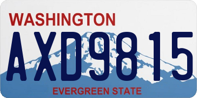 WA license plate AXD9815
