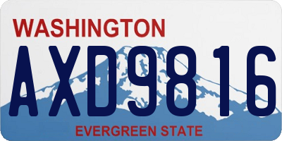 WA license plate AXD9816