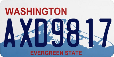 WA license plate AXD9817