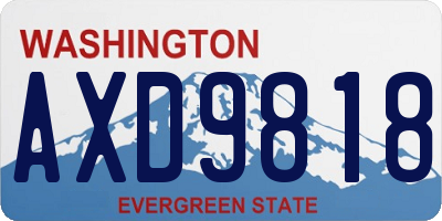 WA license plate AXD9818