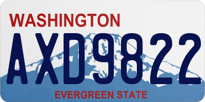 WA license plate AXD9822
