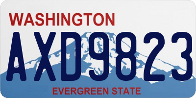 WA license plate AXD9823