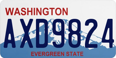 WA license plate AXD9824