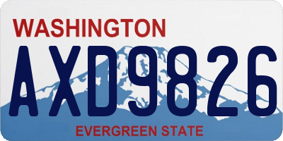 WA license plate AXD9826