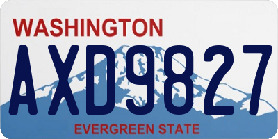 WA license plate AXD9827