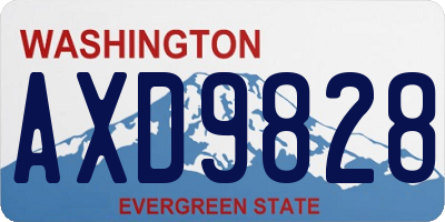 WA license plate AXD9828