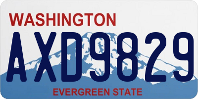 WA license plate AXD9829