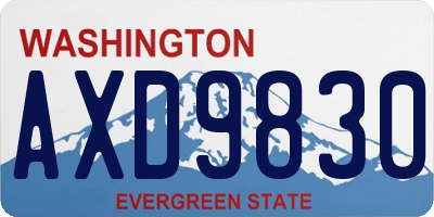 WA license plate AXD9830