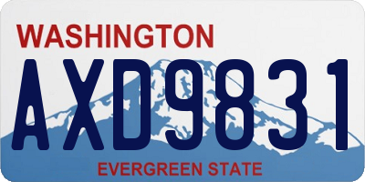 WA license plate AXD9831