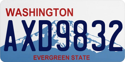 WA license plate AXD9832