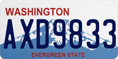 WA license plate AXD9833