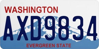 WA license plate AXD9834