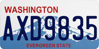 WA license plate AXD9835