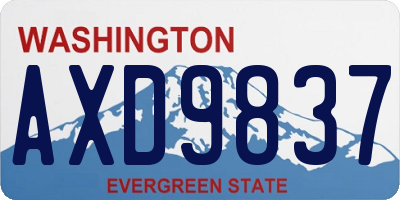 WA license plate AXD9837