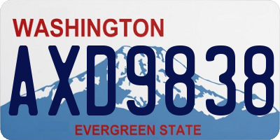 WA license plate AXD9838