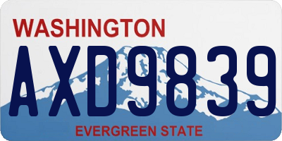 WA license plate AXD9839