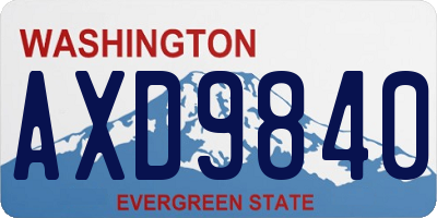 WA license plate AXD9840