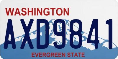 WA license plate AXD9841