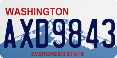 WA license plate AXD9843