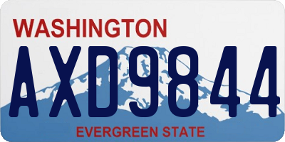 WA license plate AXD9844