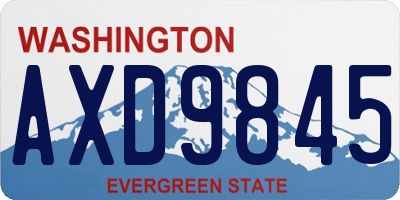 WA license plate AXD9845