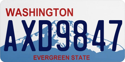 WA license plate AXD9847