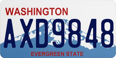 WA license plate AXD9848
