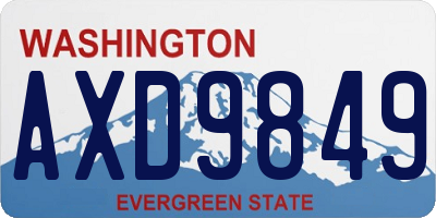 WA license plate AXD9849