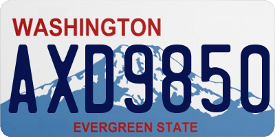 WA license plate AXD9850