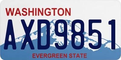 WA license plate AXD9851