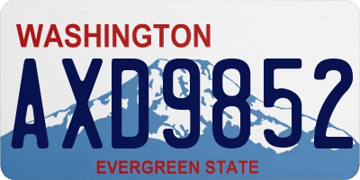 WA license plate AXD9852