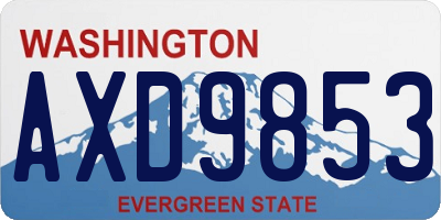 WA license plate AXD9853