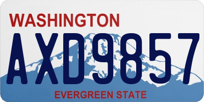 WA license plate AXD9857